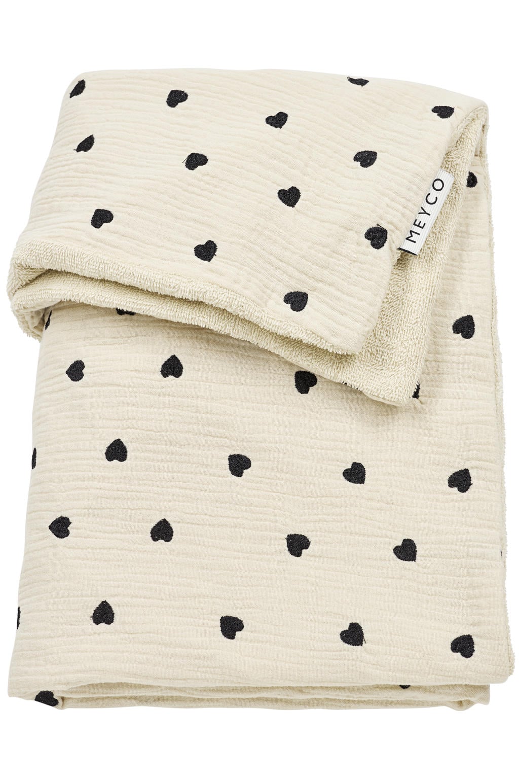 Meyco pre-washed hydrofiel wiegdeken Sweet Heart soft sand