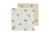 Meyco pre-washed hydrofiel monddoekje Ginkgo - offwhite/soft sand (set van 2)