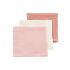 Meyco pre-washed hydrofiel monddoekje - soft rose/rose/natural (set van 3)