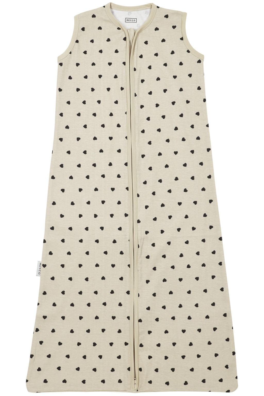 Meyco zomer slaapzak Sweet Heart soft sand/black