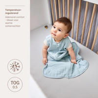 thumbnail: Meyco pre-washed hydrofiele zomerslaapzak grey blue