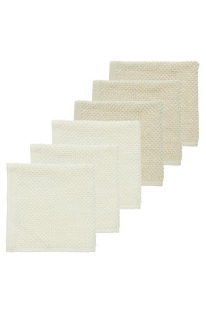 monddoekje Popcorn - set van 6 natural/soft sand