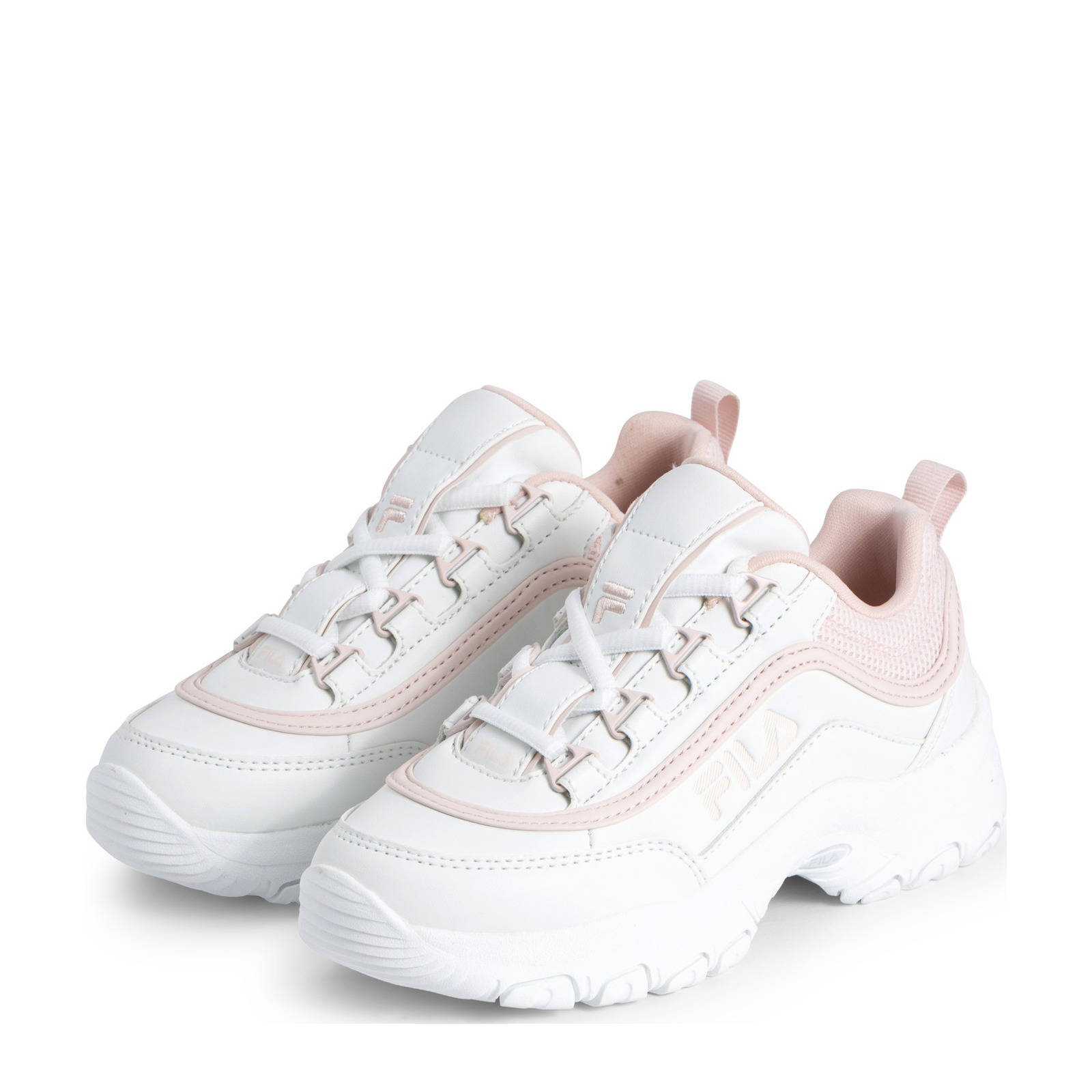 Fila Strada sneakers wit/lichtroze | kleertjes.com