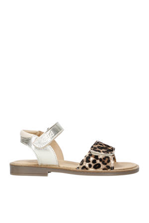 leren sandalen zilver