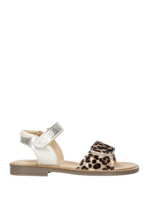 leren sandalen zilver