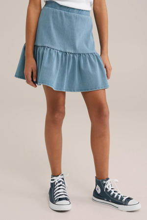 korte rok medium blue denim