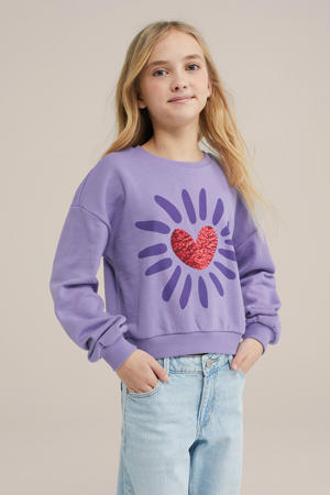 sweater lila met pailletten