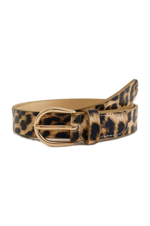 Riem panterprint - bruin/zwart/goud