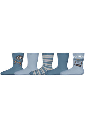 sokken - set van 5 blauw