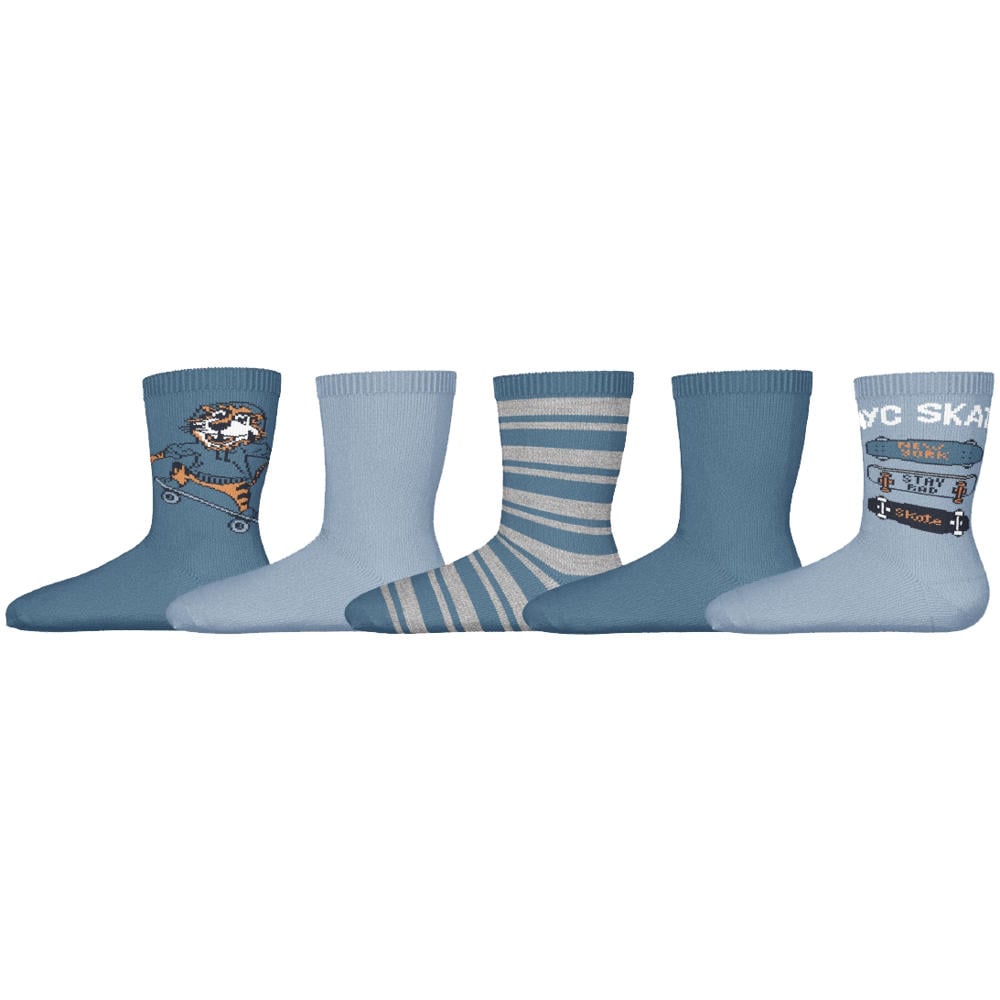 NAME IT MINI sokken - set van 5 blauw