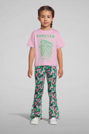 thumbnail: Donkerblauw, groen en roze meisjes NAME IT KIDS flared legging van polyester met regular waist en elastische tailleband