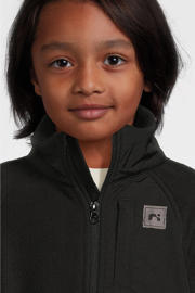 thumbnail: Zwarte jongens en meisjes NAME IT KIDS tussenjas van fleece met effen, lange mouwen en opstaande kraag