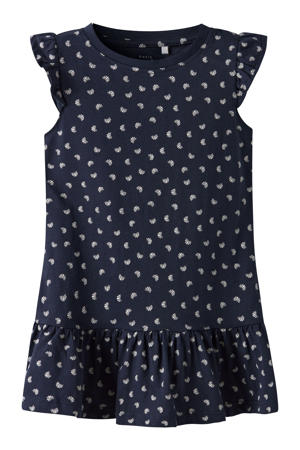A-lijn jurk donkerblauw/wit