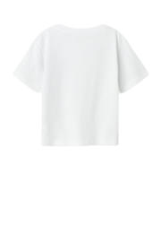 thumbnail: Witte meisjes NAME IT MINI T-shirt van katoen met printopdruk, korte mouwen en ronde hals
