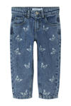 Medium Blue Denim-Emb Butterfly