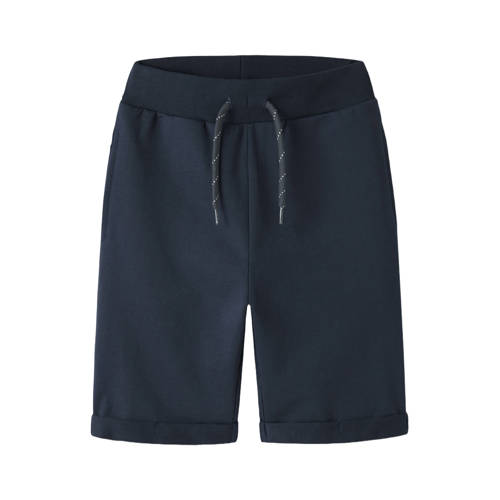 NAME IT MINI sweatshort donkerblauw Korte broek Jongens Katoen Effen - maat 92 afbeelding