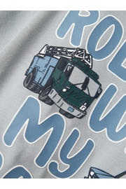 thumbnail: Grijze jongens NAME IT MINI T-shirt van stretchkatoen met backprint, korte mouwen en ronde hals