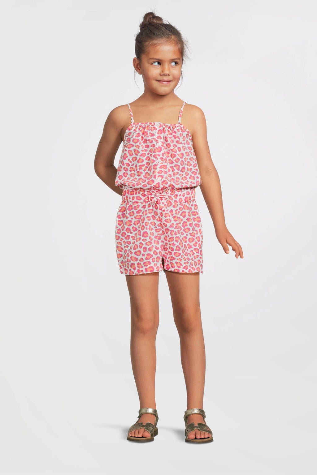 NAME IT KIDS playsuit roze/oranje/wit