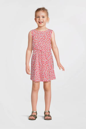 midi jurk roze/zalmroze/wit