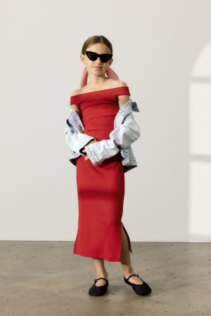 maxi jurk rood