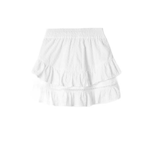 NAME IT KIDS midi rok strokenrok wit Meisjes Katoen Effen