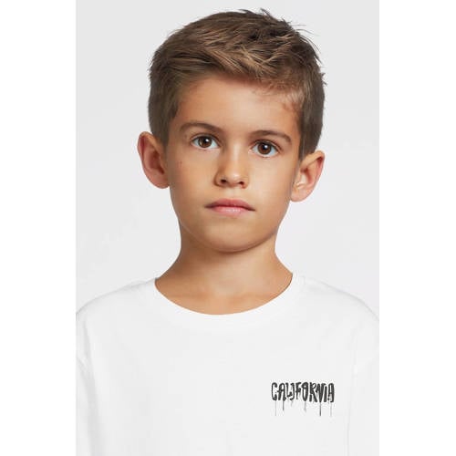 NAME IT KIDS T-shirt met backprint wit Jongens Katoen Ronde hals Backprint