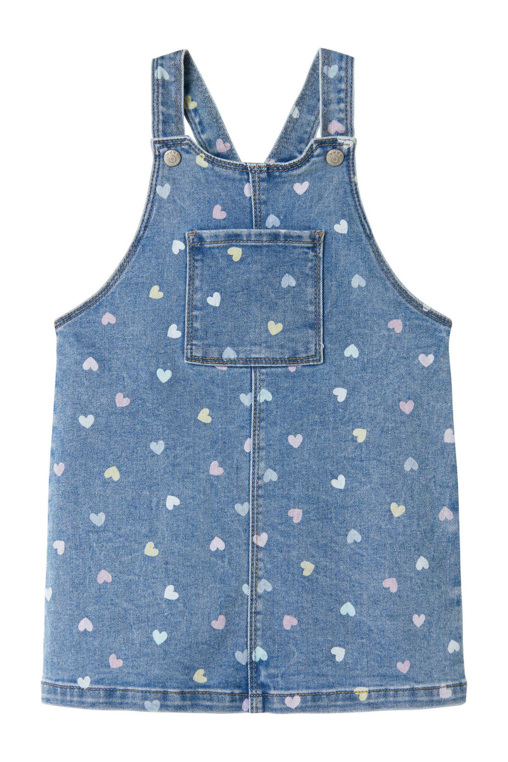 Medium blue denim meisjes NAME IT MINI spijkerjurk gemaakt van denim en met knoopsluiting