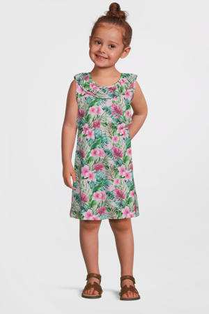 midi jurk roze/groen