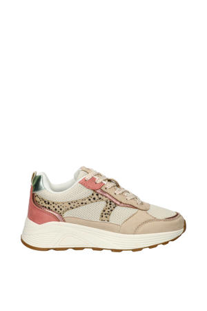 chunky sneakers beige/roze
