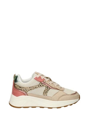 chunky sneakers beige/roze