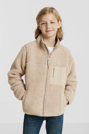 teddy fleece vest beige