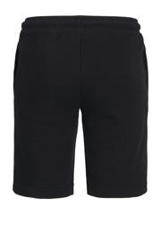 thumbnail: Zwarte jongens JACK & JONES JUNIOR sweatshort met slim fit, elastische tailleband met koord en effen
