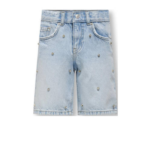 KIDS ONLY GIRL loose denim short light blue denim Korte broek Blauw All over print