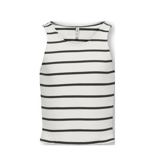 KIDS ONLY GIRL mouwloze top wit/zwart Meisjes Stretchkatoen Ronde hals - maat 122/128 afbeelding