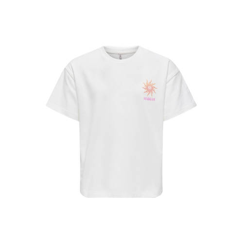 KIDS ONLY GIRL T-shirt wit gebreid Meisjes Katoen Ronde hals Backprint - maat 122/128 afbeelding