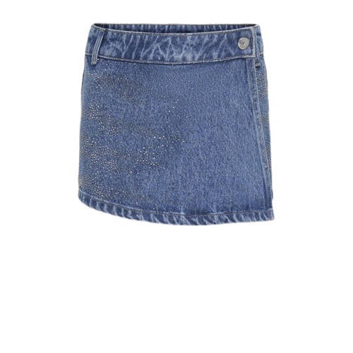 KIDS ONLY GIRL spijkerskort met strass-steentjes medium blue denim Rok Blauw