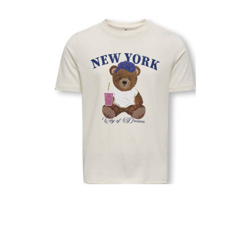 KIDS ONLY GIRL T-shirt wit Meisjes Katoen Ronde hals Printopdruk - maat 122/128 afbeelding