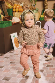 thumbnail: Roze meisjes Z8 mini broek Steffie van stretchkatoen met elastische tailleband