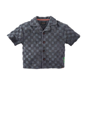 shirt Geo met ruitprint grijsblauw