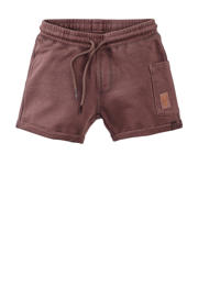 thumbnail: Bruine jongens Z8 mini sweatshort Gianney van stretchkatoen met elastische tailleband met koord en effen