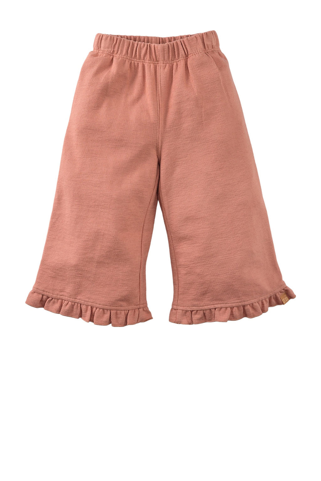 Oudroze meisjes Z8 mini wide leg broek Grazia van katoen met elastische tailleband en effen