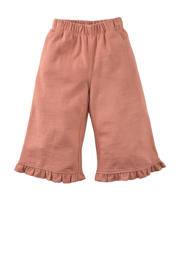 thumbnail: Oudroze meisjes Z8 mini wide leg broek Grazia van katoen met elastische tailleband en effen