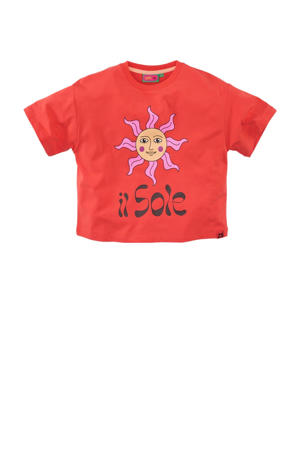 T-shirt Juliette met printopdruk koraalrood