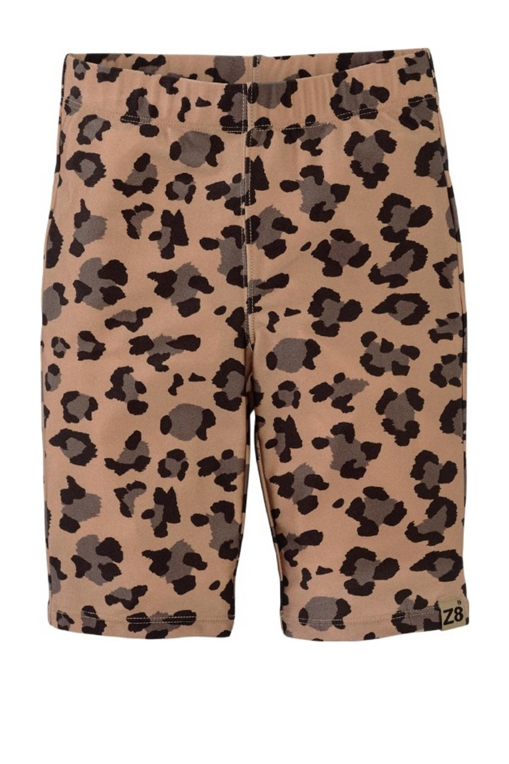 Bruin, donkerbruin en zwarte meisjes Z8 kids bikershort Jemma van polyester met elastische tailleband en dierenprint