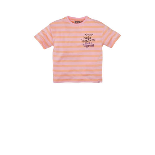 Z8 kids T-shirtr Lucca met streepprint lichtroze/lichtoranje Jongens Stretchkatoen Ronde hals - maat 152/158 afbeelding