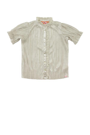 blouse met ruches zilver
