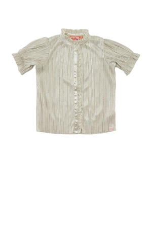 blouse met ruches zilver