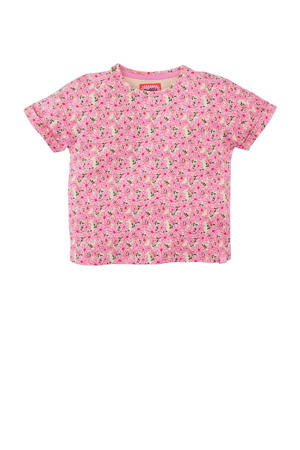 T-shirt Magnolia met bloemenprint roze/beige/groen