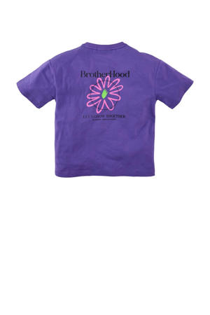 T-shirt Celestino met backprint paars