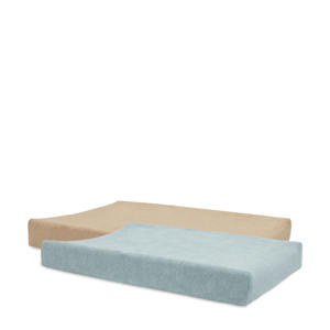 badstof aankleedkussenhoes Sea Green/Biscuit - set van 2 groen/beige